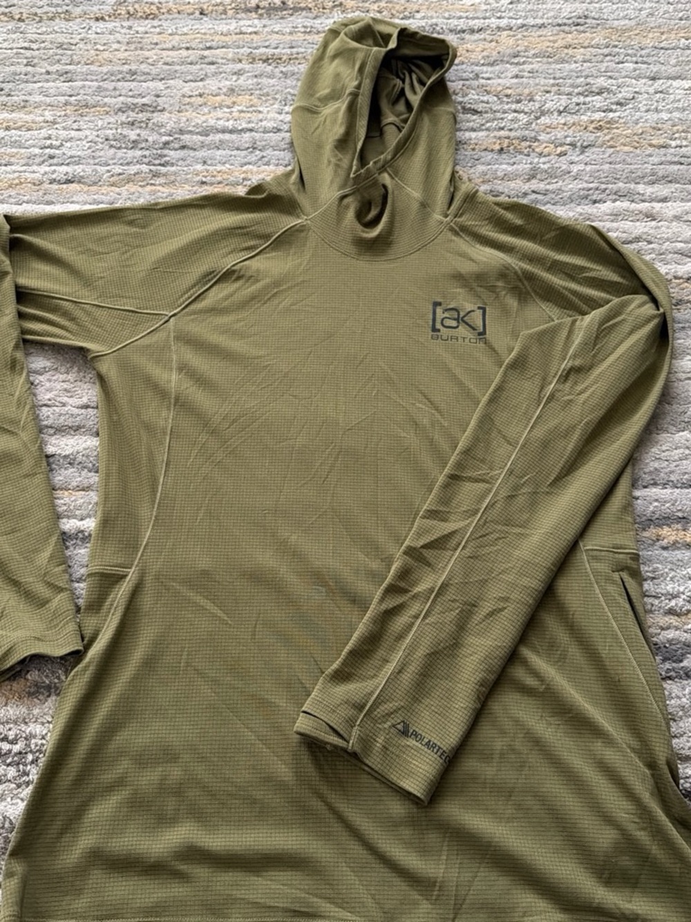 Burton Olive Green AK Lightweight Hooded Performance Shirt